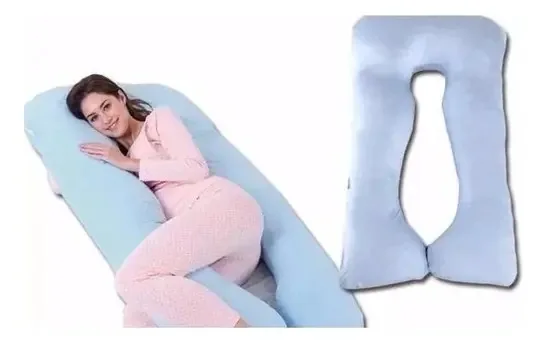 2 Travesseiros De Gestante Mamãe Grávida Descanso Estampados Cor Azul