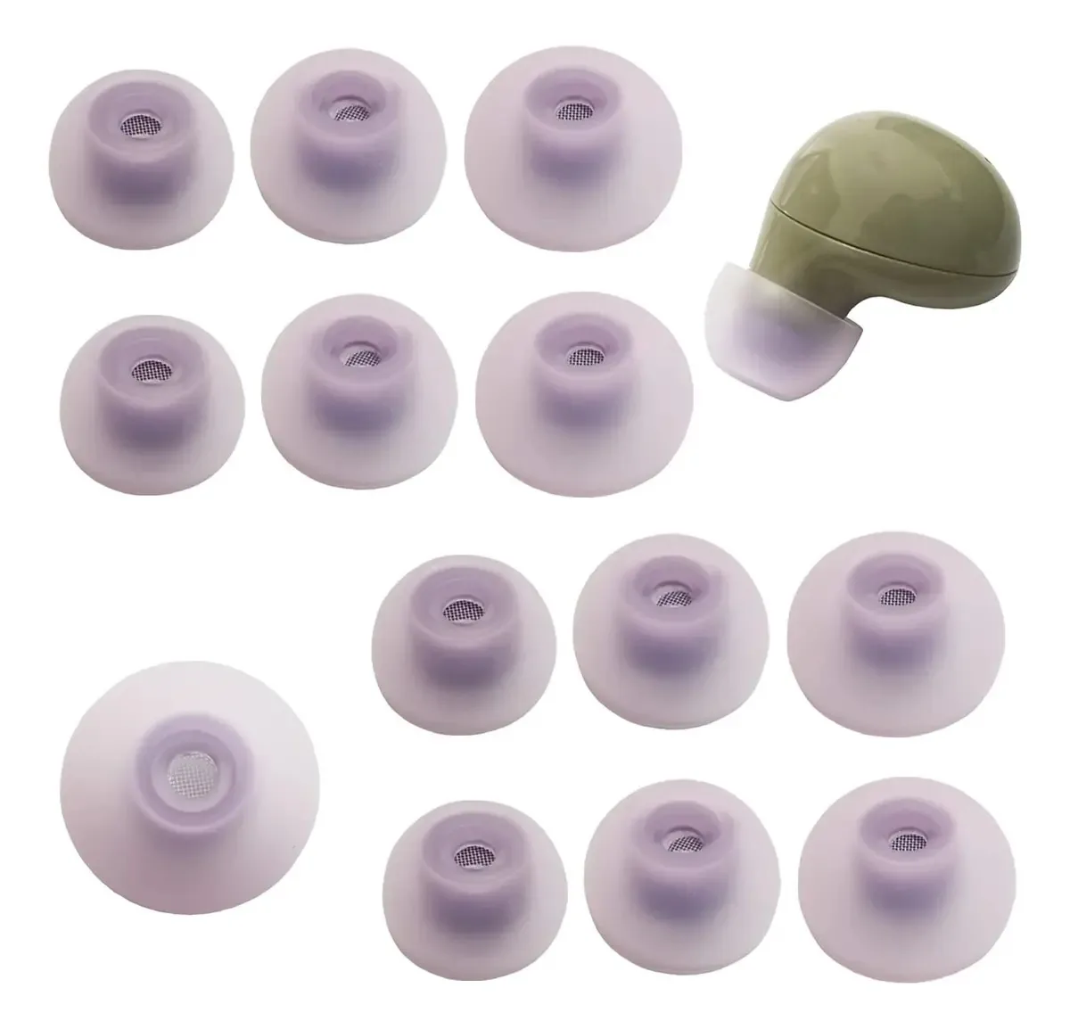 Luckvan - Pontas de Silicone para Ouvidos para Galaxy Buds, 2 Pontas de Substituição para Samsung Galaxy Buds 2/Galaxy Buds+ Plus/Galaxy Buds Pro, 6 Pares LMS Roxo