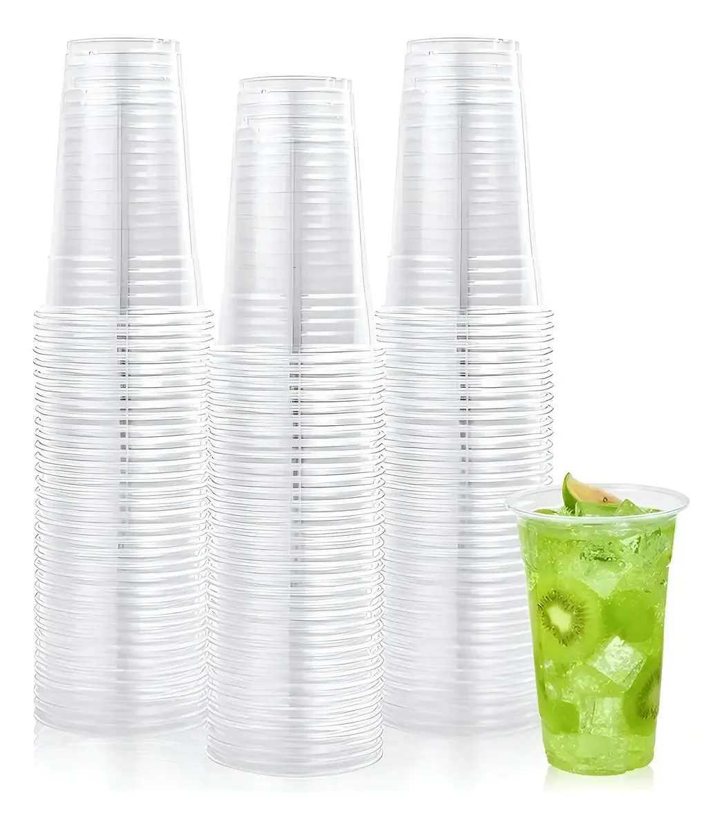 Copo de plástico descartável de 200 copos de plástico de 13 onças Copos descartáveis de 500 ml, conjunto de copos descartáveis, copos grandes, copos de plástico, copos de confeiteiro