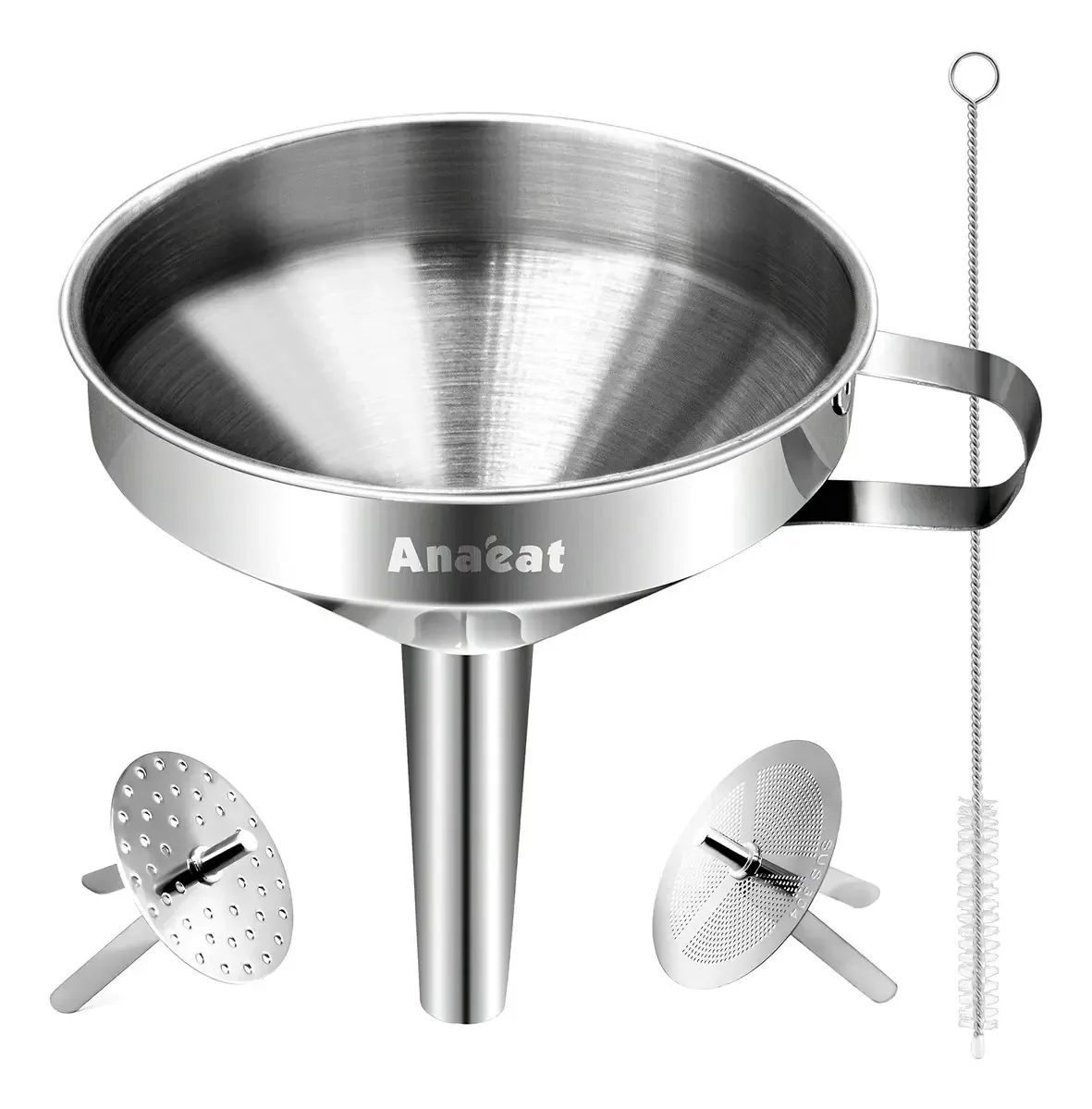 Funil de cozinha de aço inoxidável Anaeat, funis de cozinha