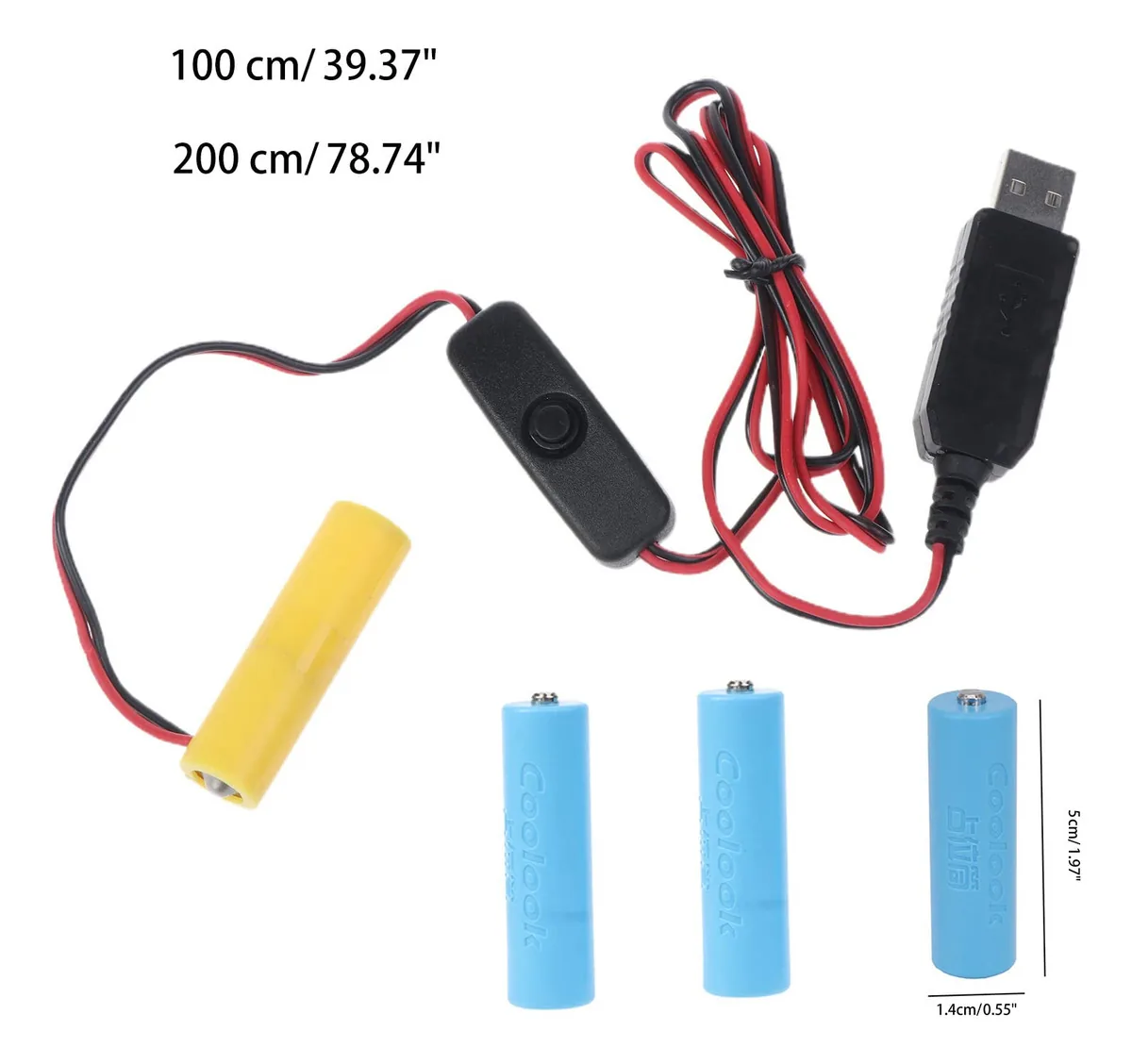 Ljhnba - Cabo De Alimentação USB De Bateria AA De 4,5 V Com Interruptor Liga/Desliga, Substitui 3 Pilhas AA Para Rádio, Relógio De Brinquedo Elétrico, Bateria LED, Cabo De Alimentação USB Para