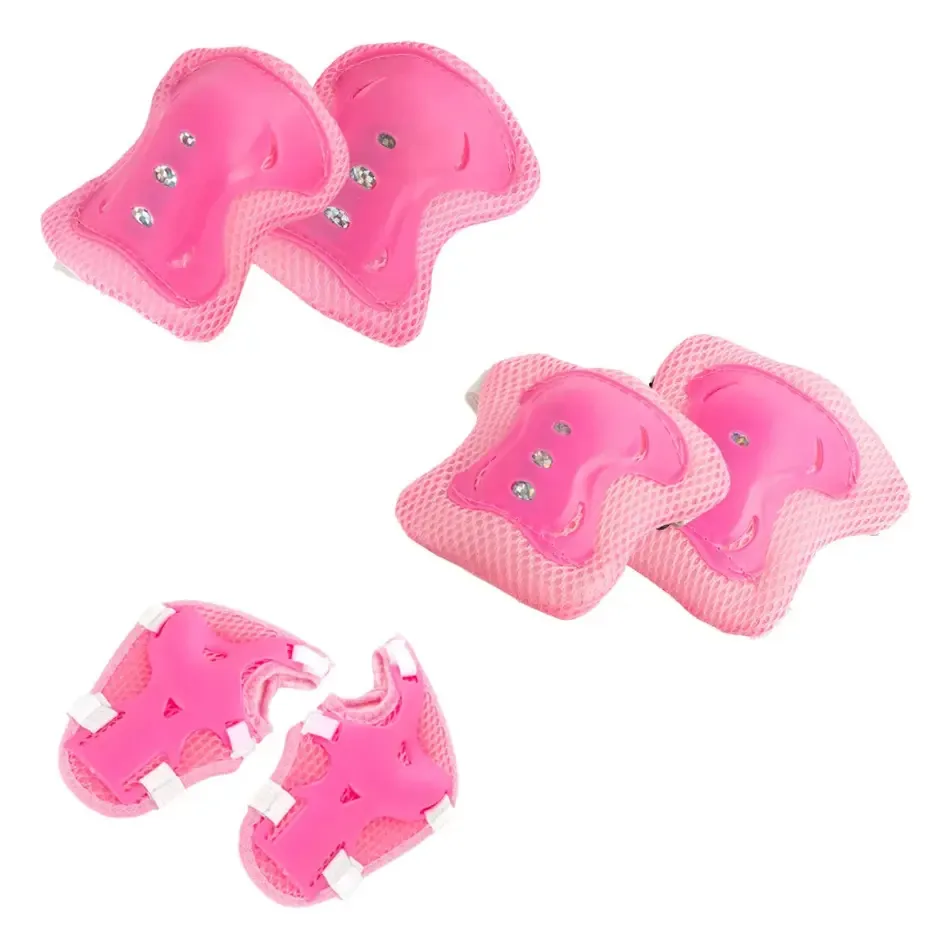 Kit de proteção infantil, joelheiras, cotoveleiras, pulseiras para crianças, Trixter, cor rosa