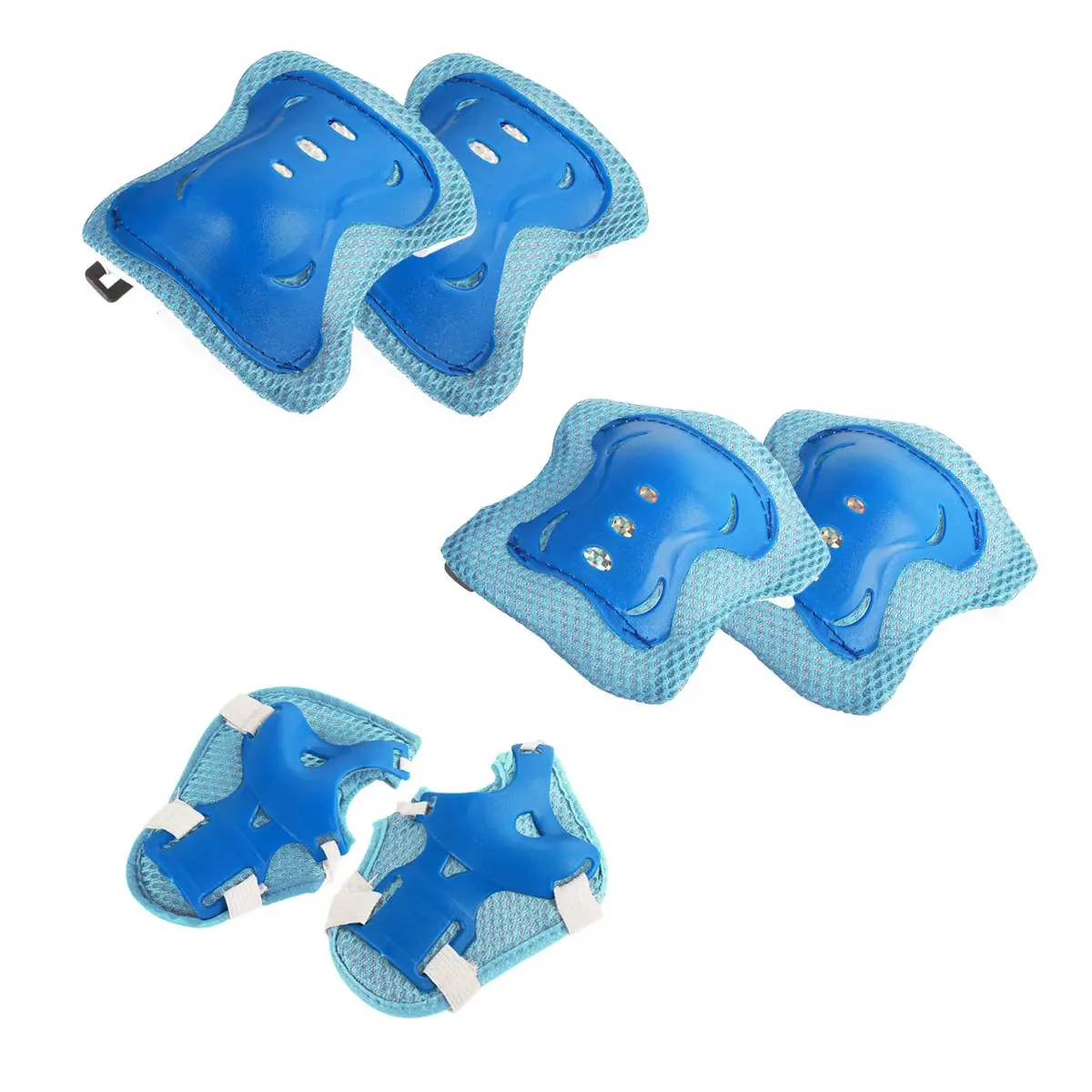 Kit de proteção infantil, joelheiras, cotoveleiras, pulseiras para crianças, Trixter, cor azul