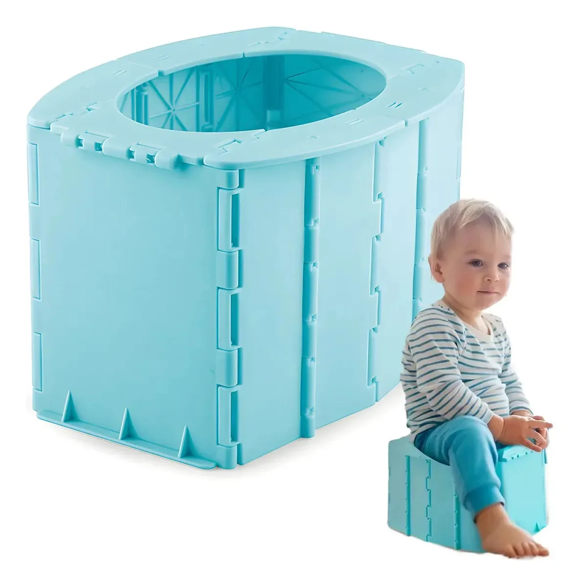 Banheiras de treino dobráveis para crianças Banheiras de treinamento de viagem portáteis para bebês e crianças Banheira infantil azul