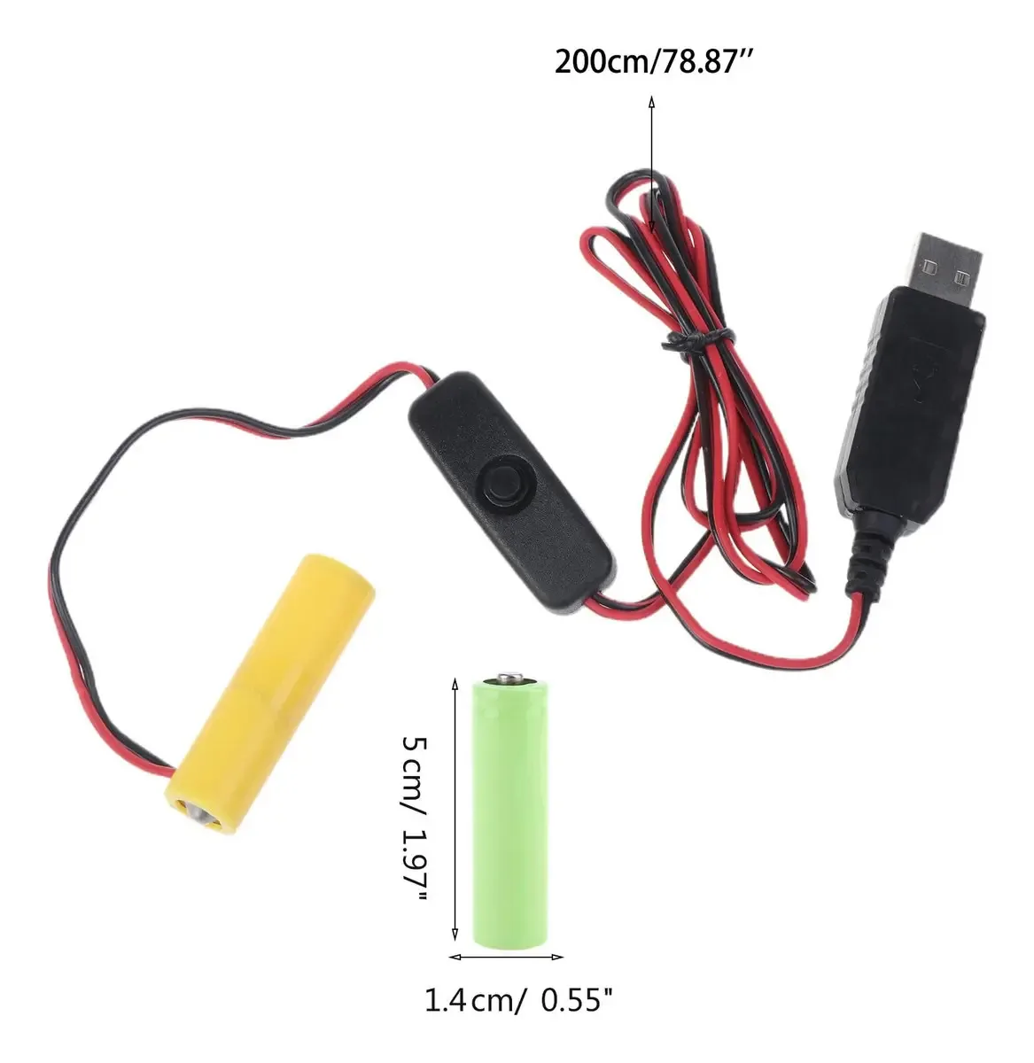 Xlmzl - Conversor De Energia USB Dcbuck Eliminadores De Bateria Substitui 2 Unidades Lr6 Aa De 1,5 V Para Controle Remoto De Luz LED, Bateria Aa