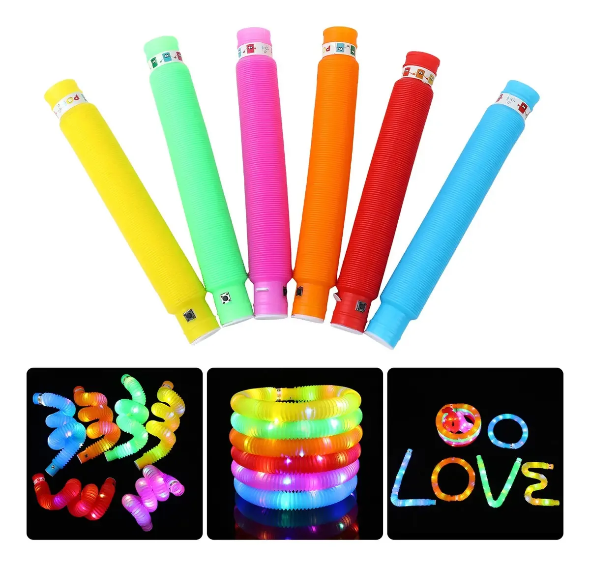 12 pulseiras elásticas com luzes, decorações de festa, cor neon, preto