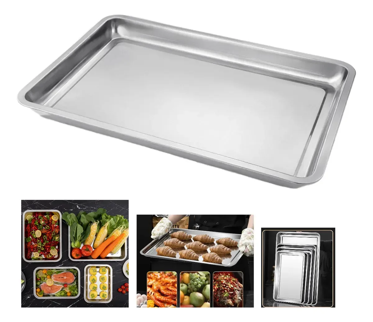 Bandeja de utensílios de cozimento de aço para forno de cozimento 40x60cm