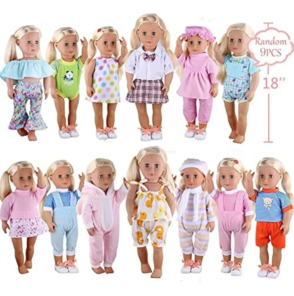 9 Conjuntos Para Pulgadas Alive American Girl Cloth