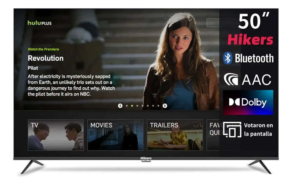 Smart TV de 50" Hikers Android Smart TV DLED 50in com tela LED 4K 127/220V - preto