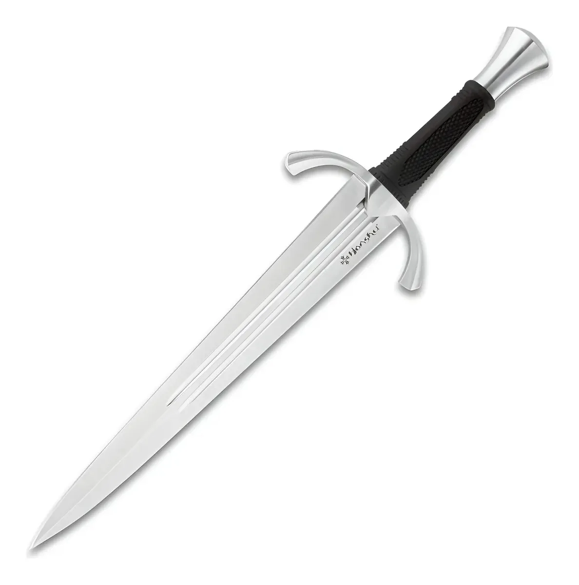 Adaga medieval de aço inoxidável com estojo de couro 49 cm