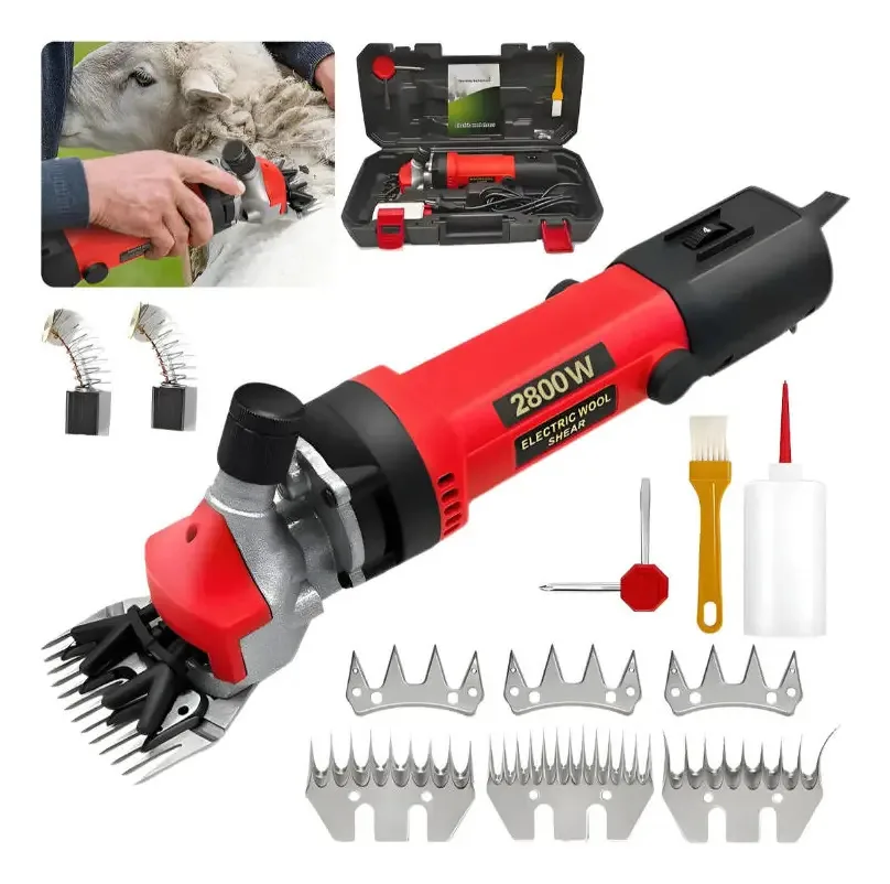 Barbeador de barbear para ovelhas e cavalos 2800w vermelho