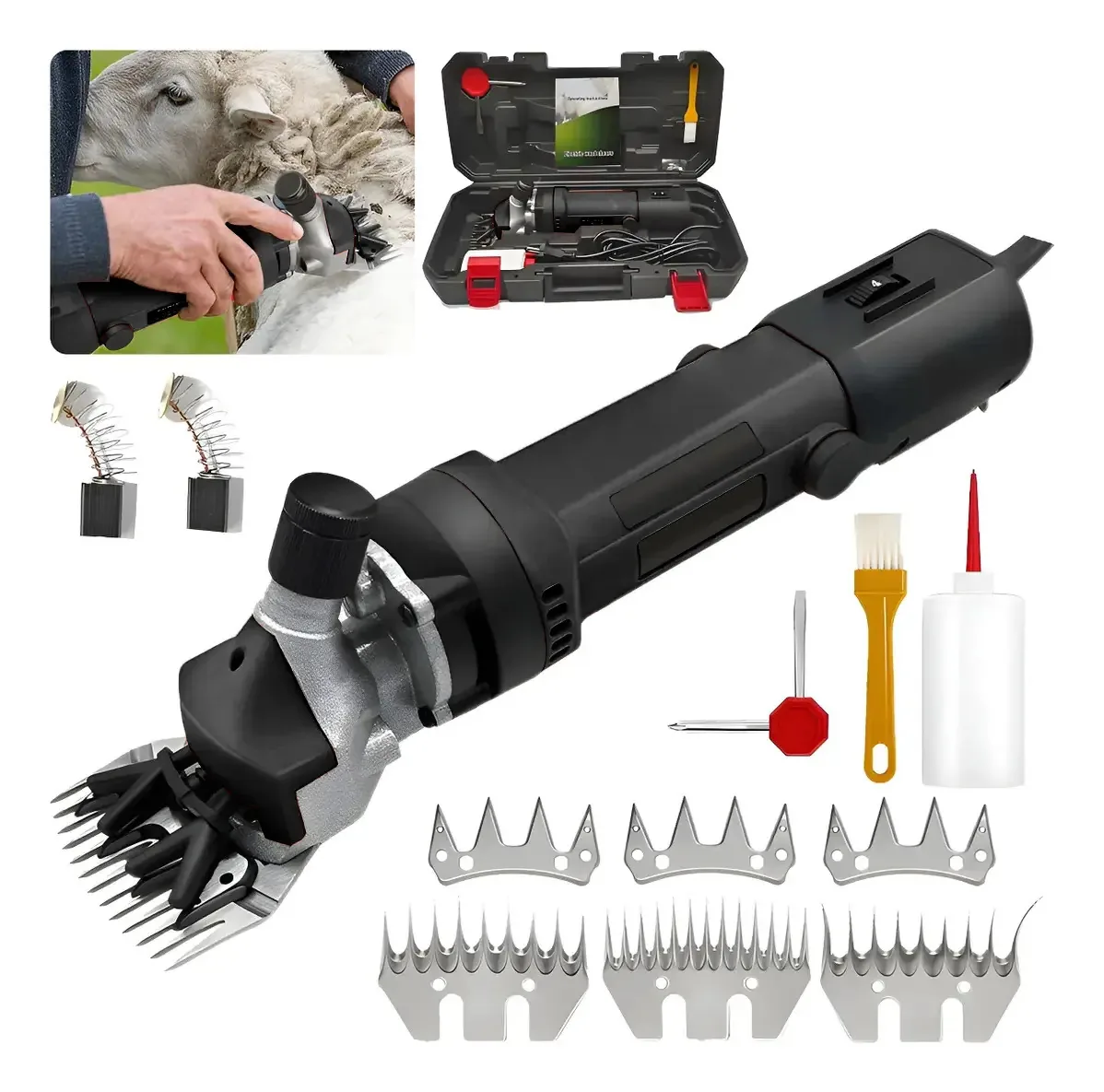 Barbeador de barbear para ovelhas e cavalos 2800w preto