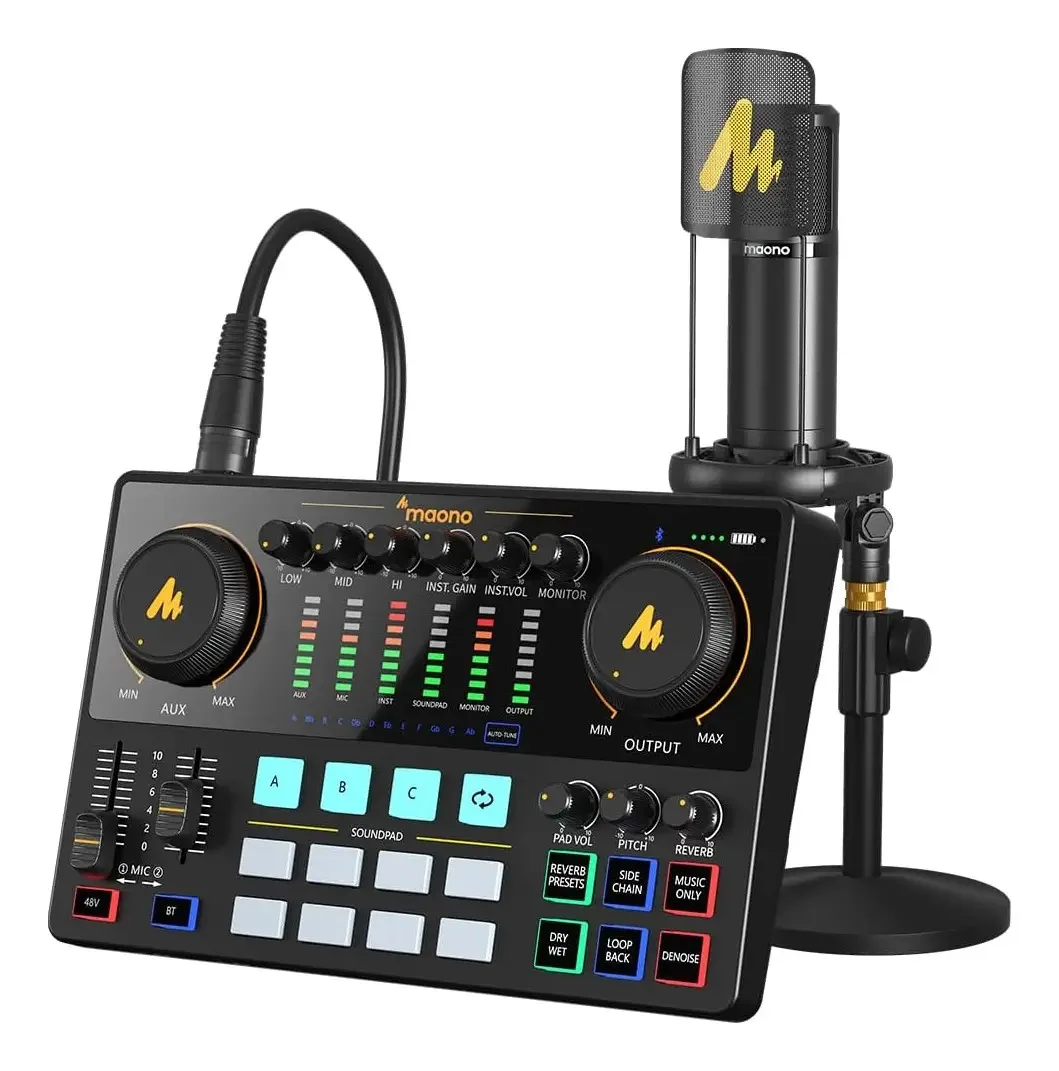 Interfaces De Áudio Maono Ame2a, Para Podcast, Com Microfone