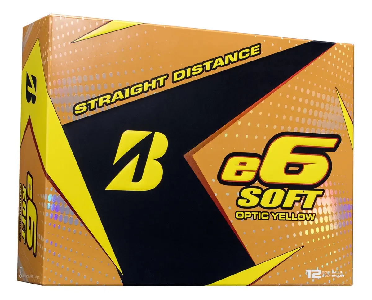 Bolas de golfe macias Bridgestone 2017 E6, dúzia, amarelas