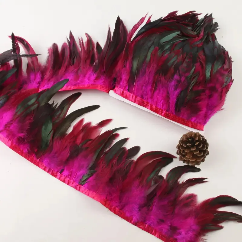 Penas de galo de 1 m de penas artificiais/penas decorativas de perú rosa