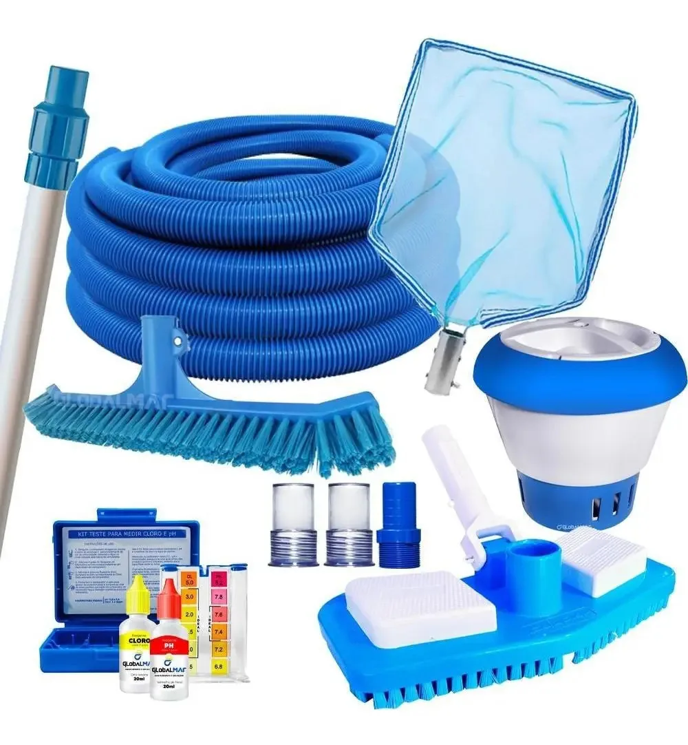 Kit Limpeza Para Piscinas 9 pcs GLOBALMAR ALVENARIA, VINIL E FIBRA