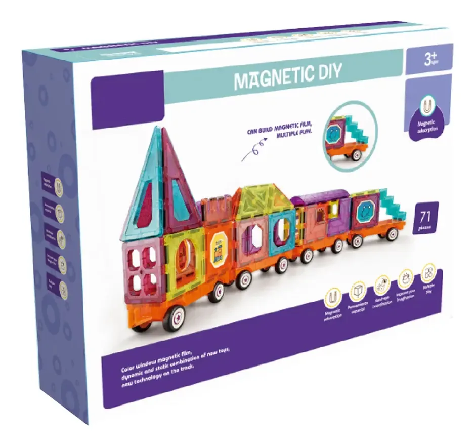 Blocos de construção magnéticos 71 peças
