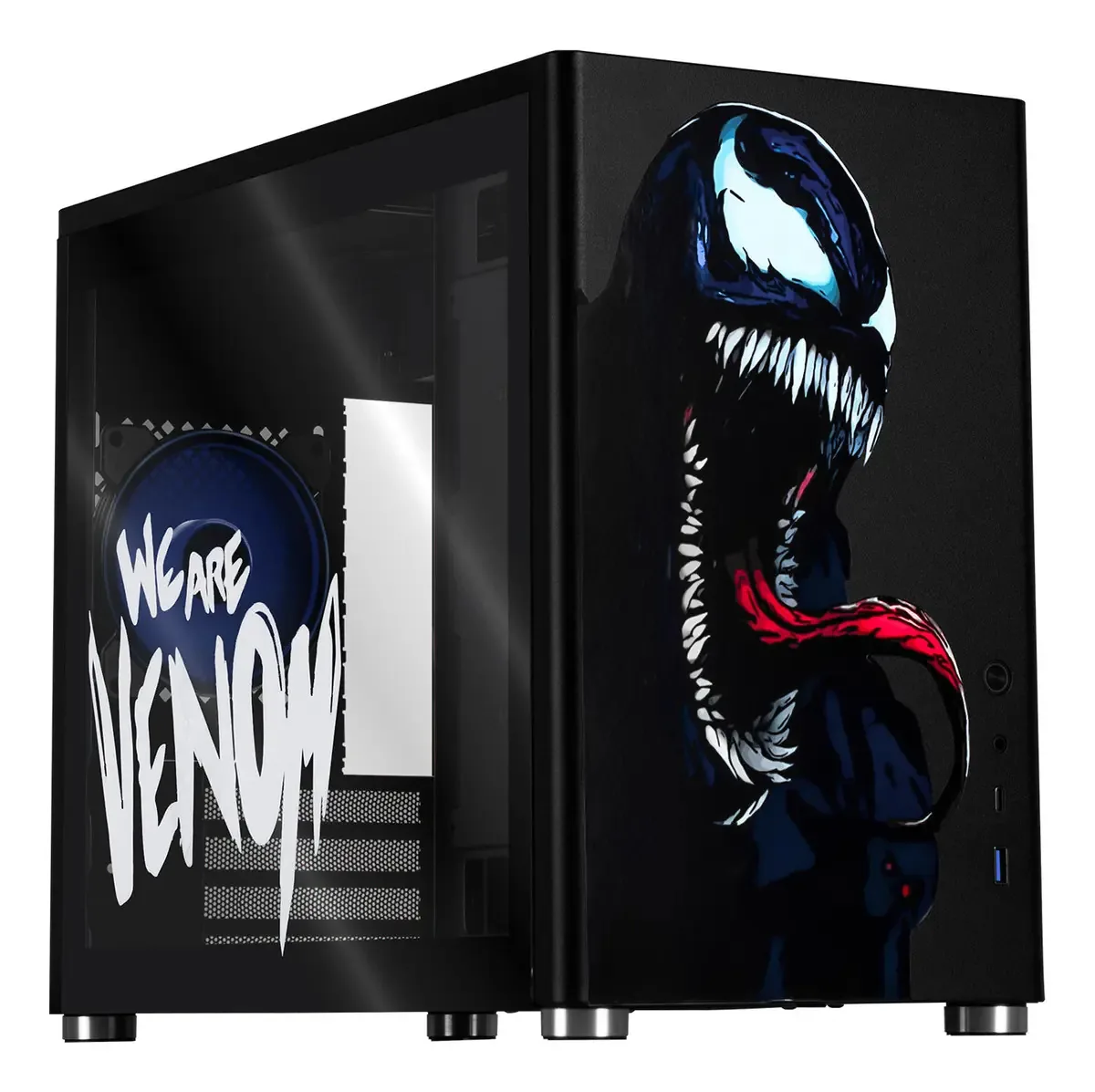 Armário de vidro temperado Gamer Xtreme PC Gaming Venom Comic Edition Mini Tower Micro Atx USB-c