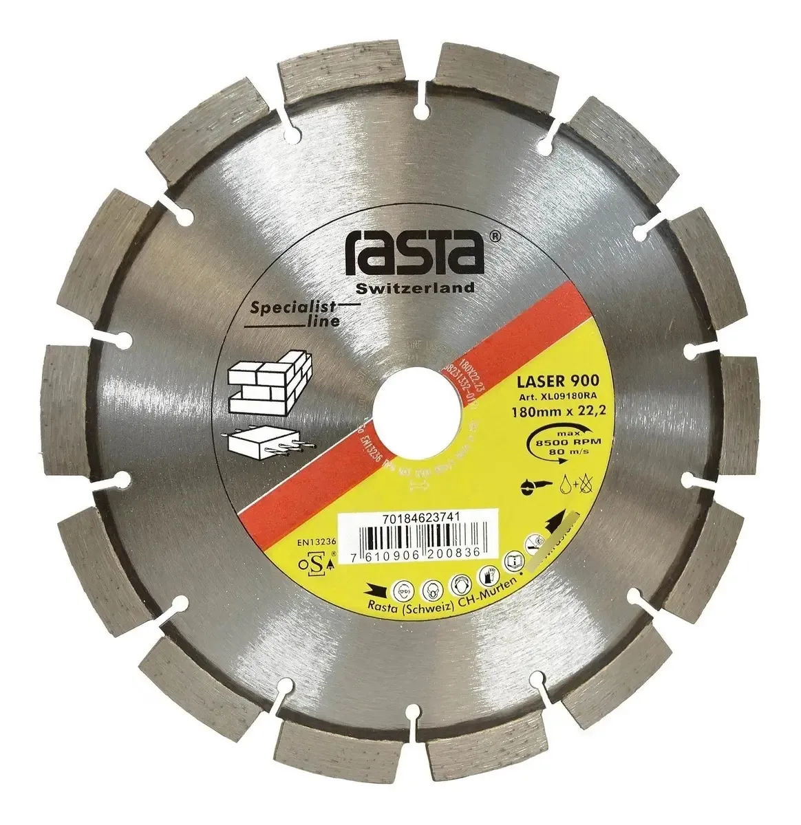 Disco diamantado - Betão armado - 7" - Laser 900 - Rasta