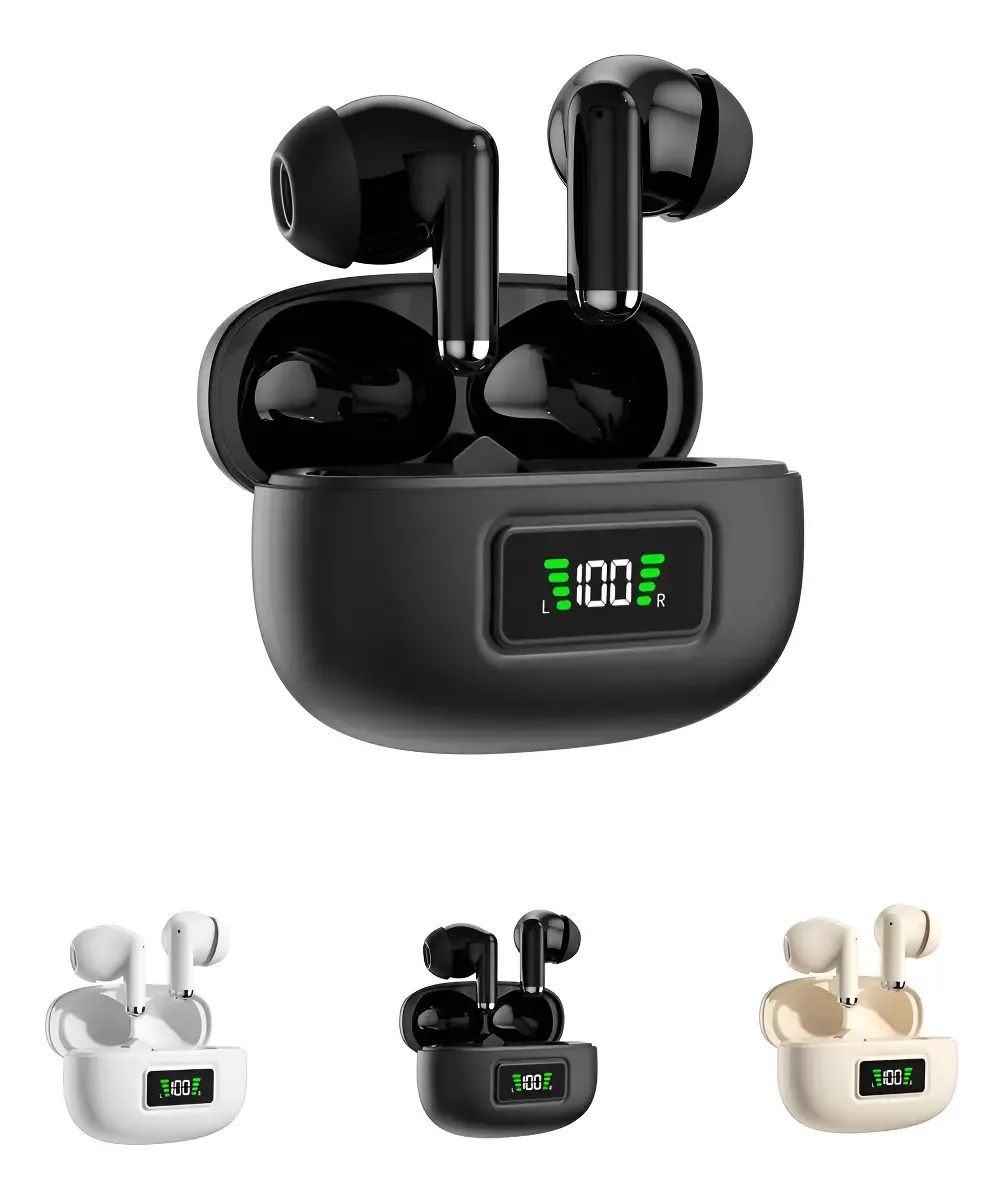 Fones de ouvido sem fio Fones de ouvido Bluetooth cor preto
