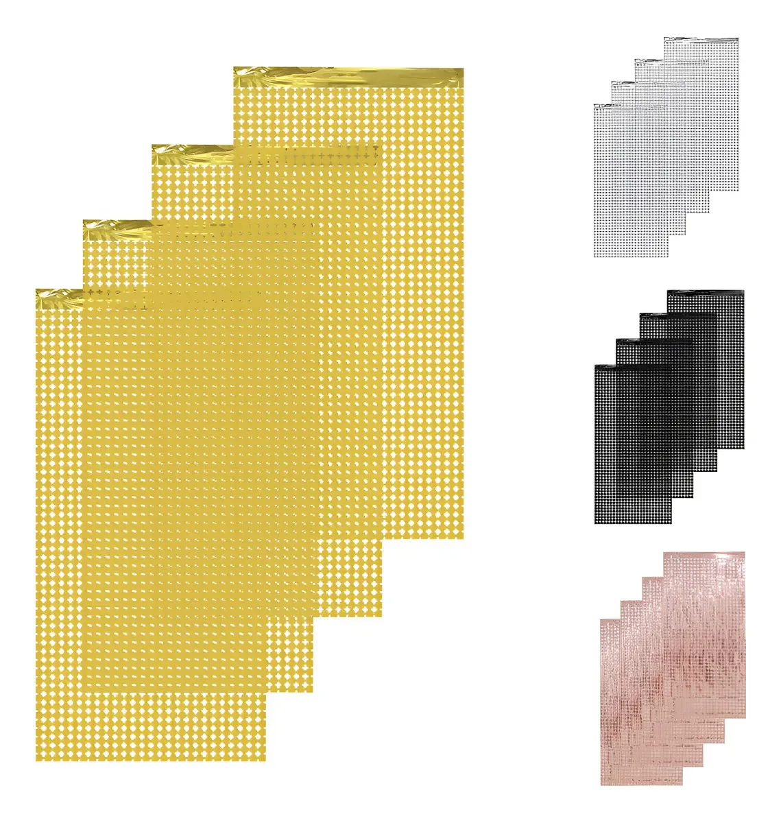 Cortinas de metal multicoloridas para festas, decoração dourada