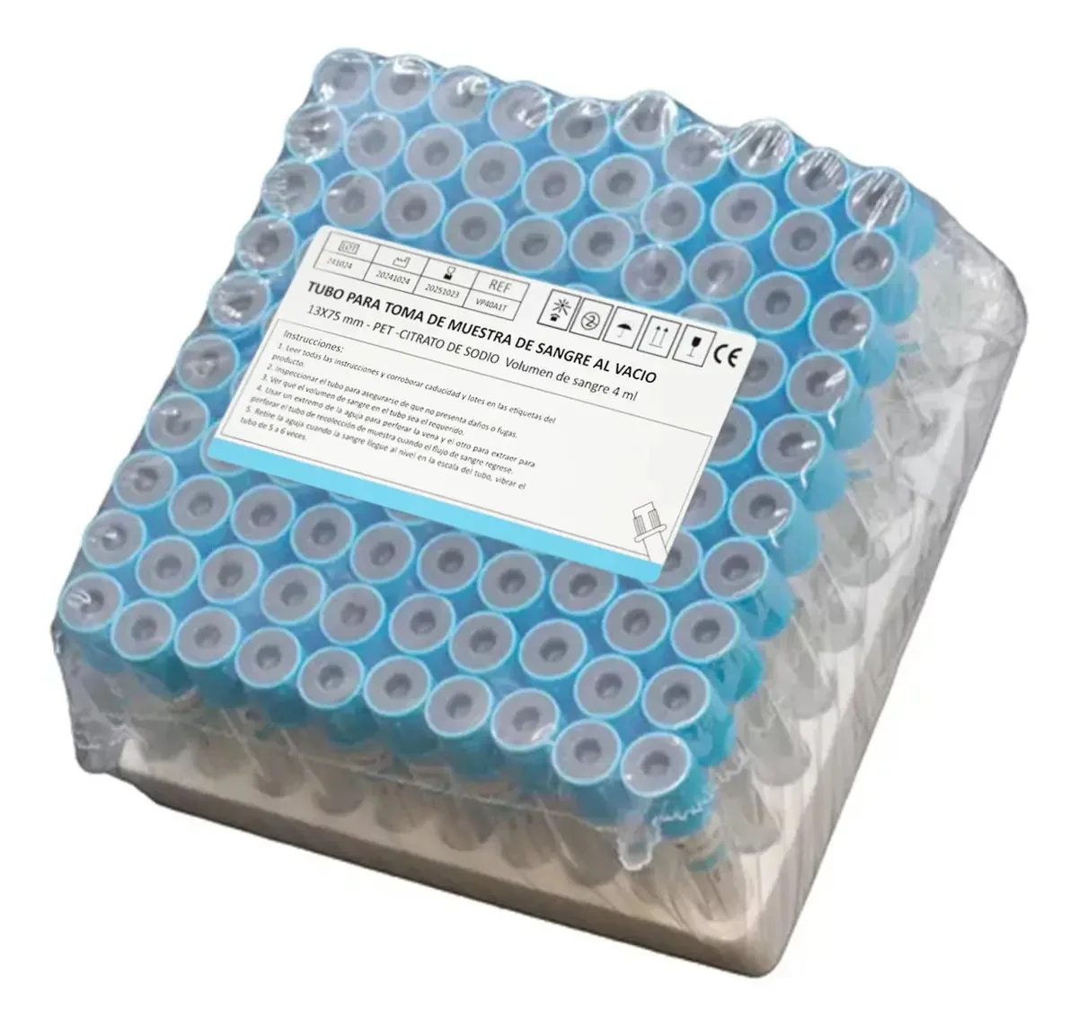 Extração laboratorial de 100 tubos de vacutainer azuis 4ml Harmei