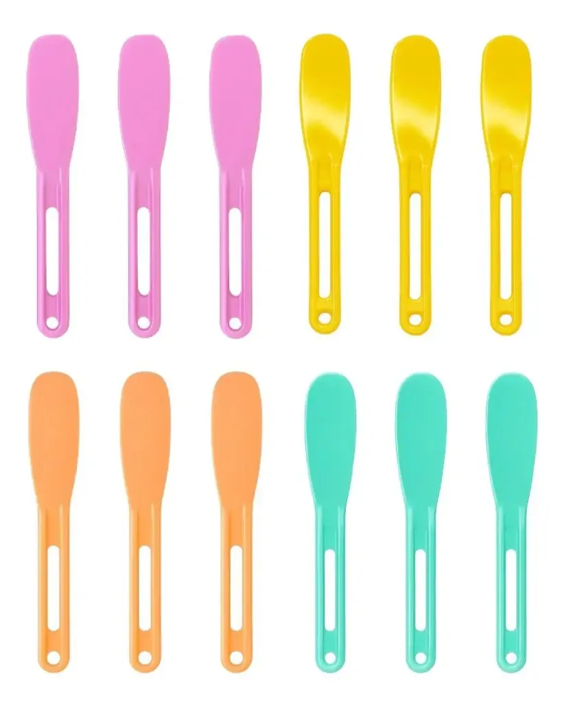 12 Espátulas Plásticas Para Cremes e Ceras Cosmetologia 17cm