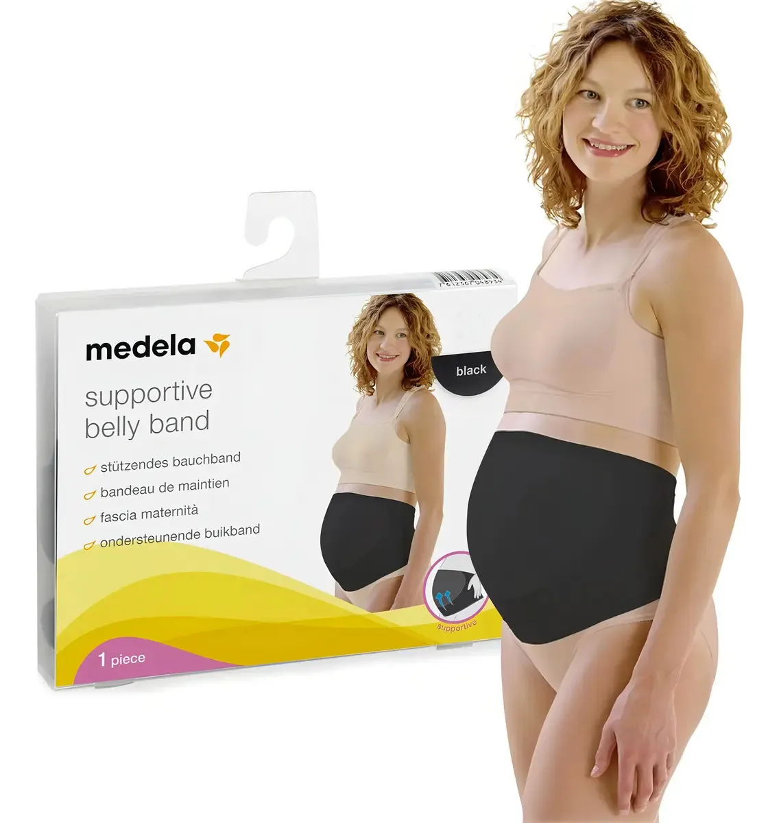 Faixa De Sustentação Gestantes Sem Costura Belly Band Medela Cor Preto