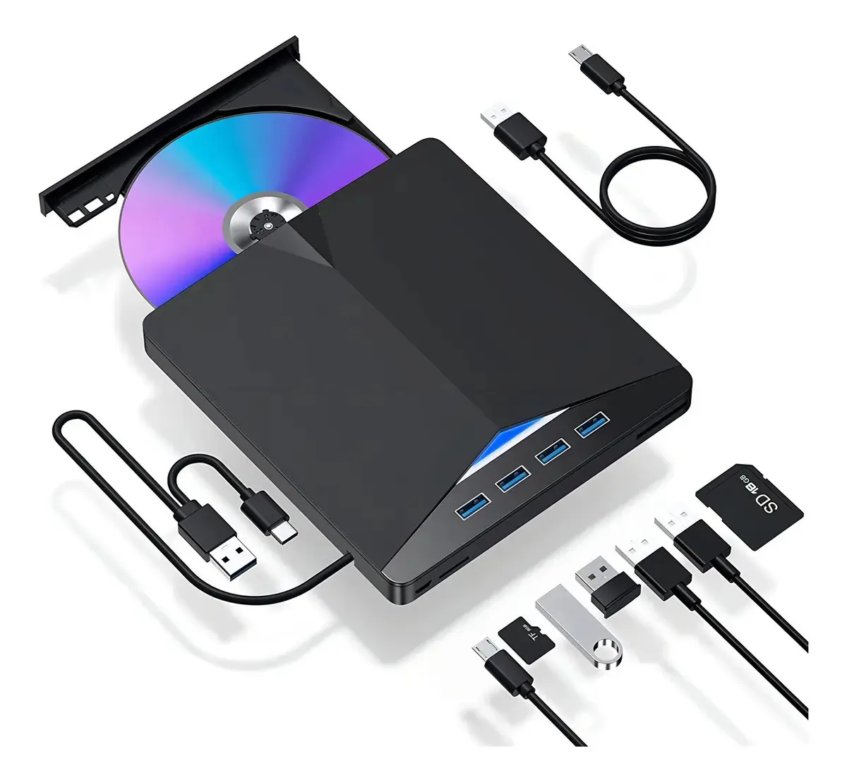 Leitores E Gravadores De Dvds E Cds Gravador Usb 3.0 Externo Cor Preto