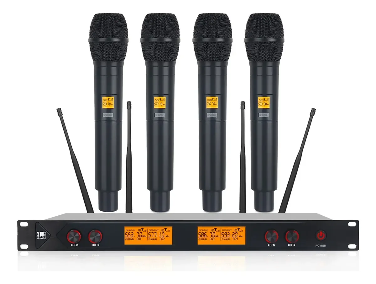 Microfones cardioides dinâmicos Xtuga A400 cor 553.7-593.2