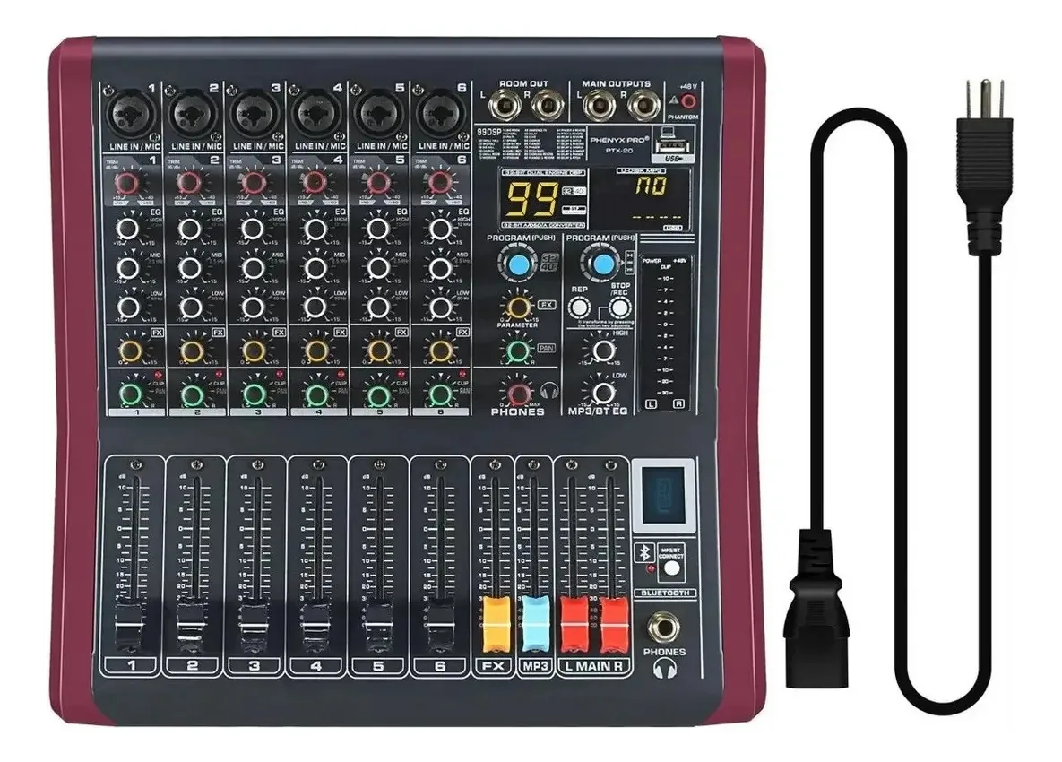 Consolas de som Mixer de 6 canais 99 Dsp Dj Controller