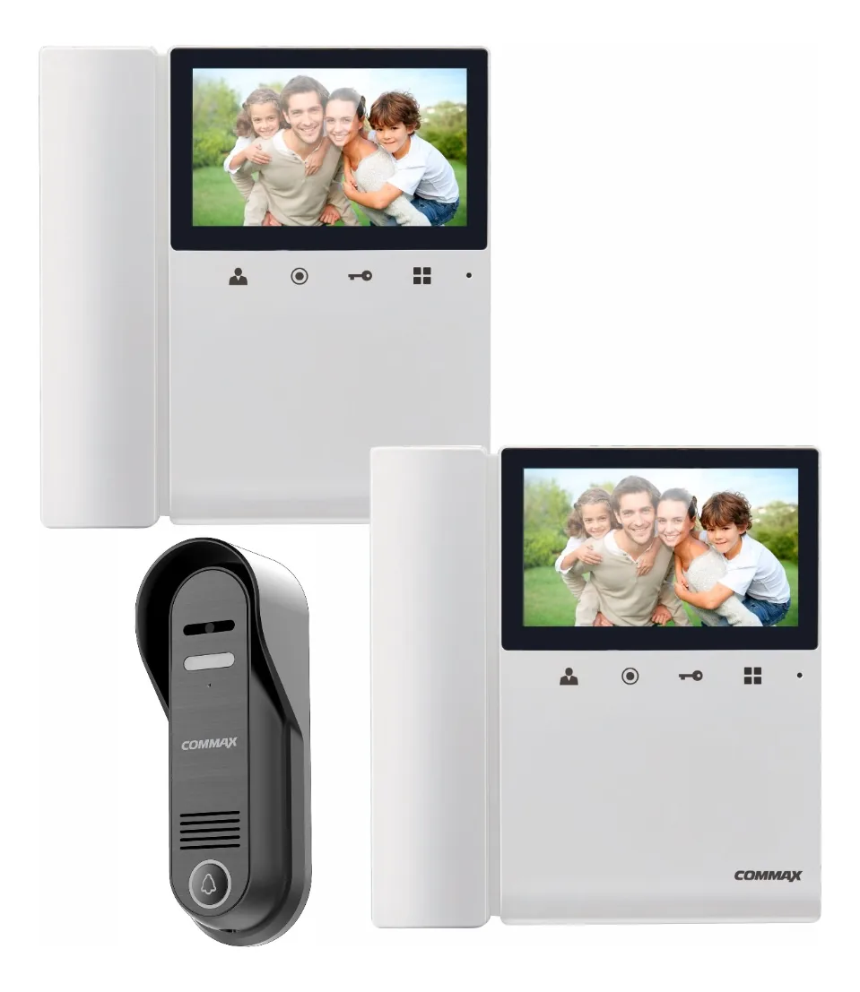 Kit de goleiro Commax LCD de 4 viseiras com 2 viseiras CDV43k, cor branca