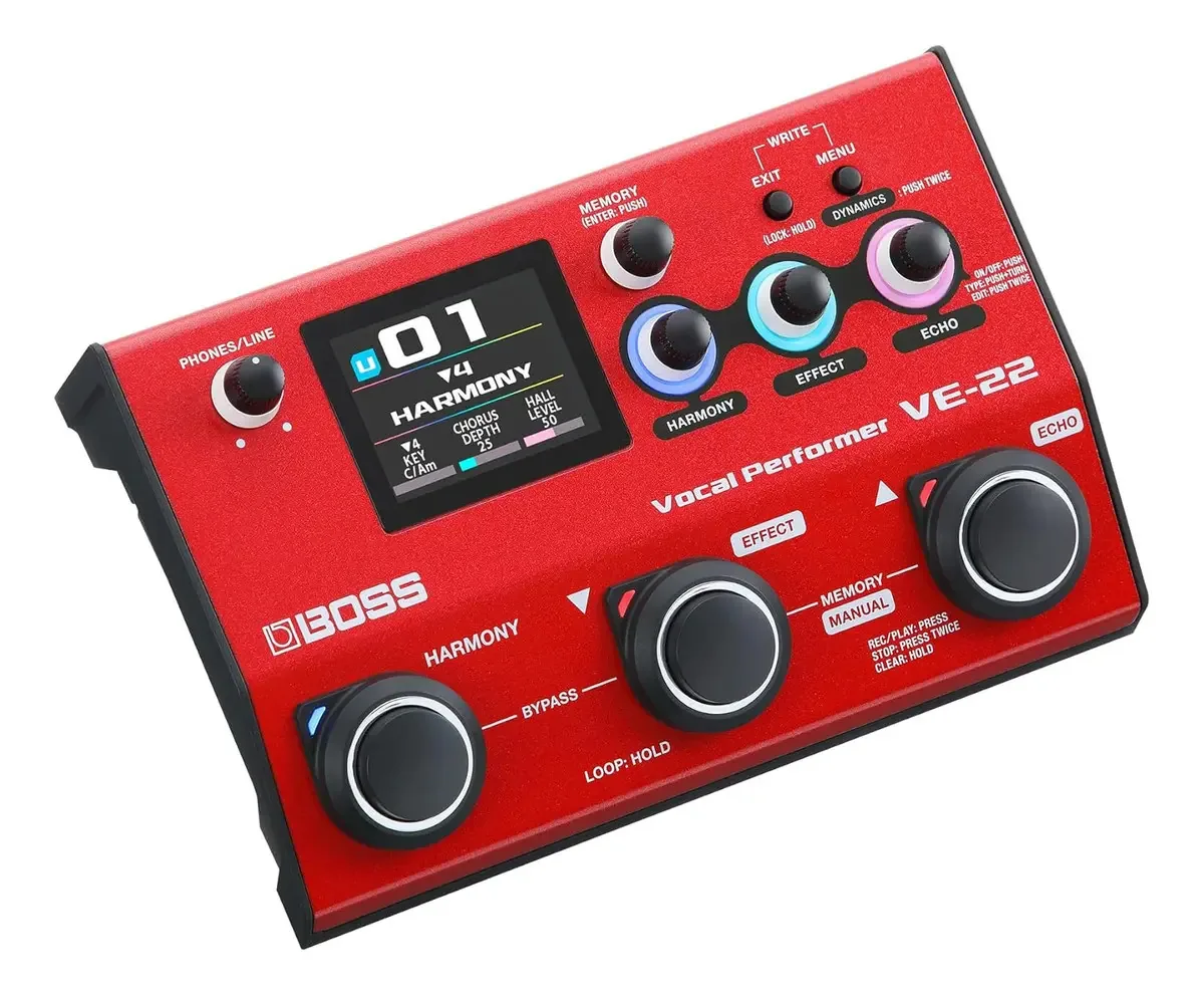 Pedal de efeitos vocais Boss Ve-22 com Looper