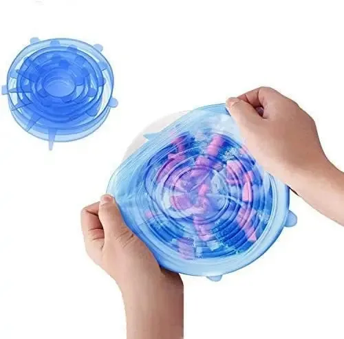 Tampas elásticas de silicone Db, 6 unidades de tamanho