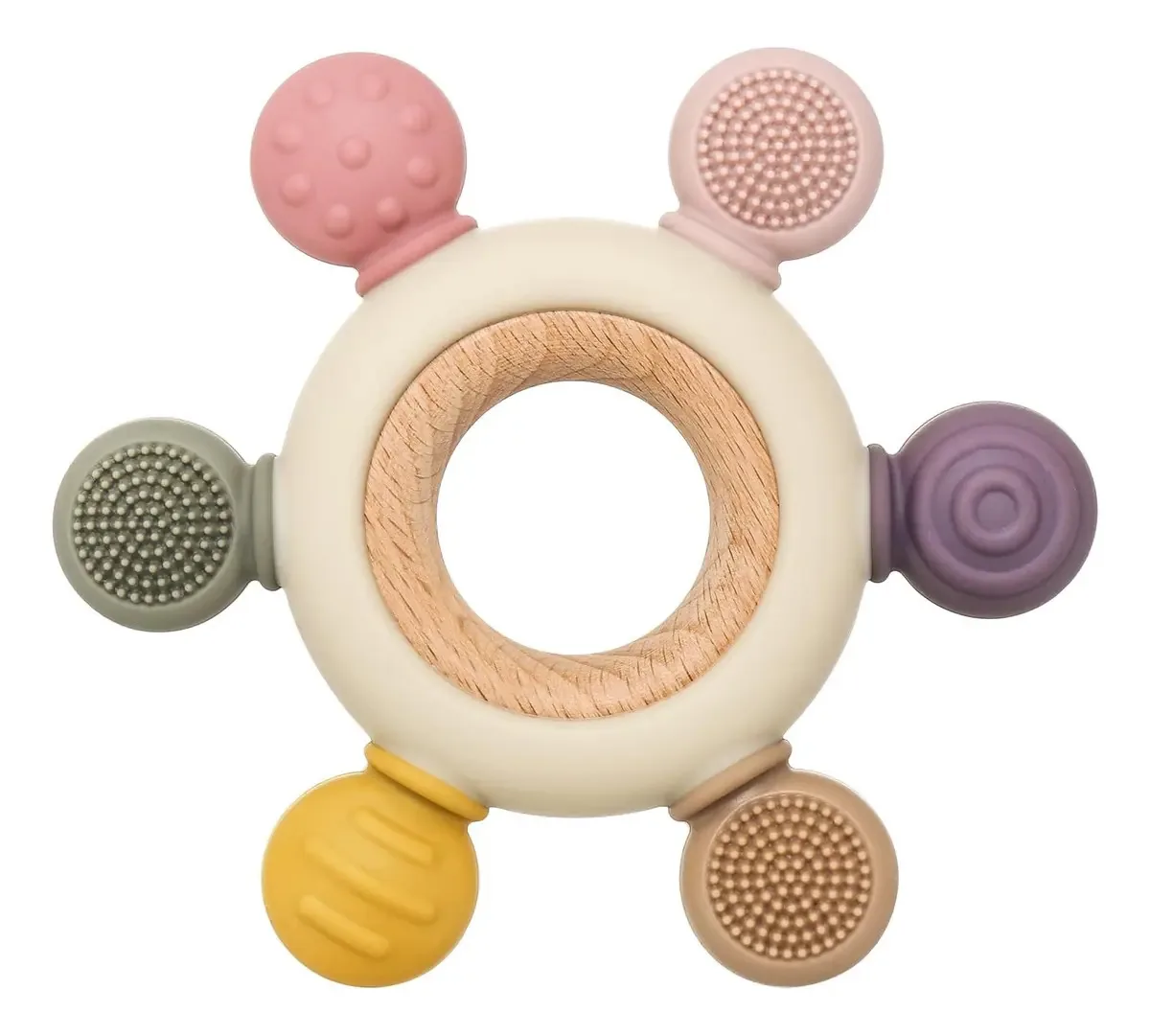 Brinquedos de dentição para bebês, mordedores de silicone,. Cor Khaki
