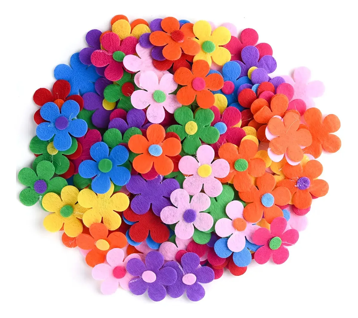 120 peças de flores de feltro, enfeites de flores em tecido