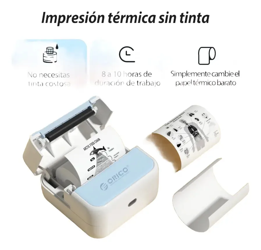 Impressora térmica pequena sem fio com Bluetooth Mini