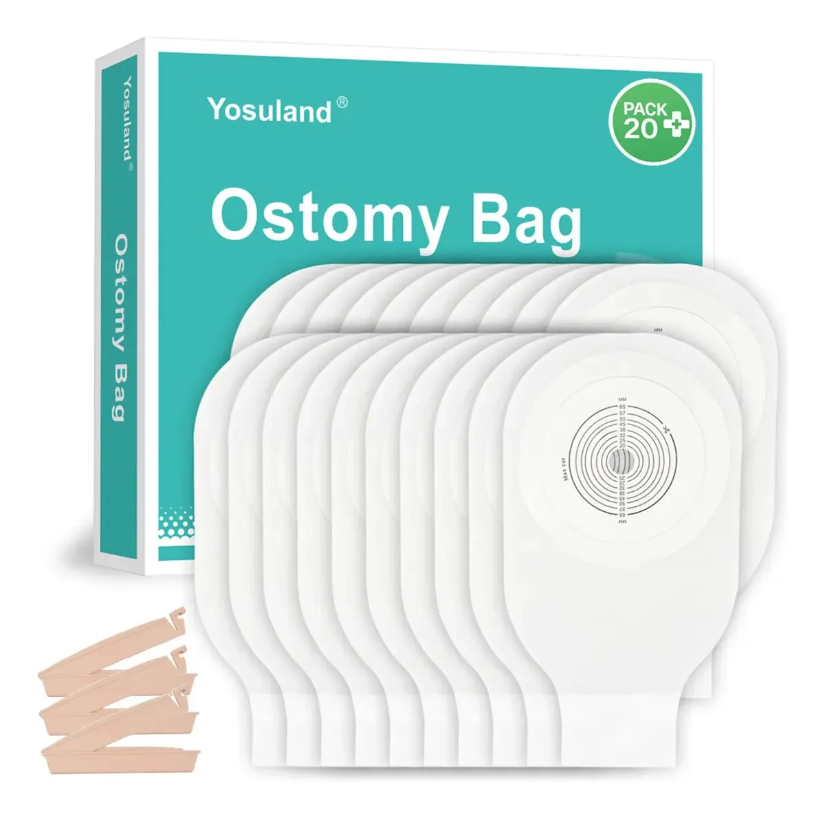 Bolsa de colostomia recortável aberta CISBIKY 0232 diâmetro máx. da abertura 0mm color branco - Kit de 20 unidades