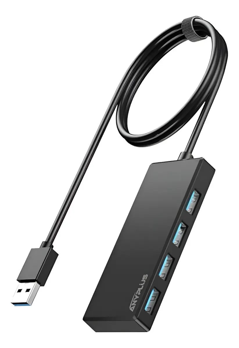 Hub USB, adaptador divisor USB de plástico preto Longline