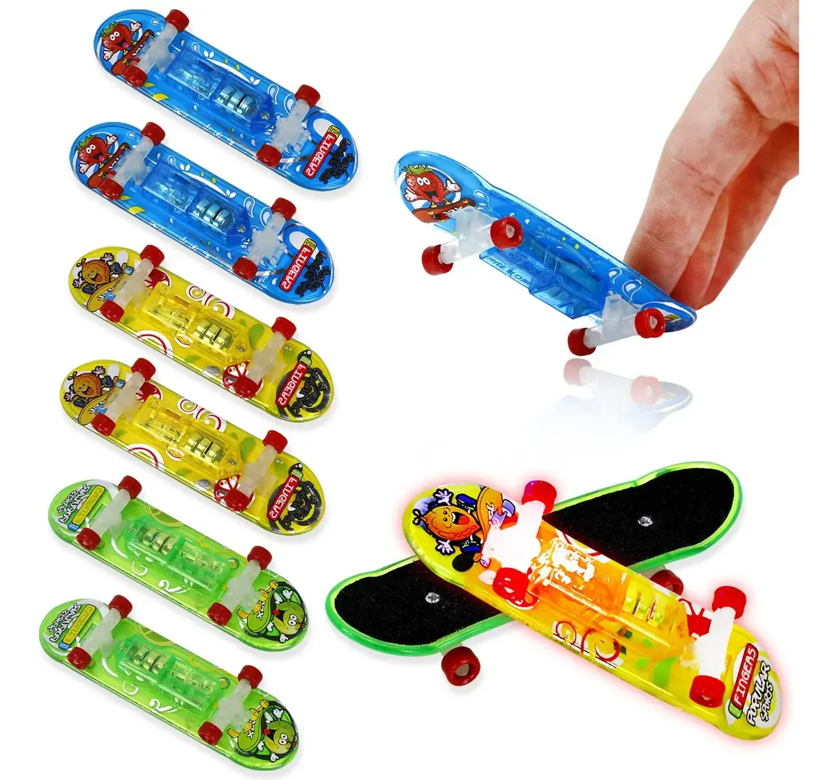 6 peças de brinquedos profissionais iluminados para dedos, M