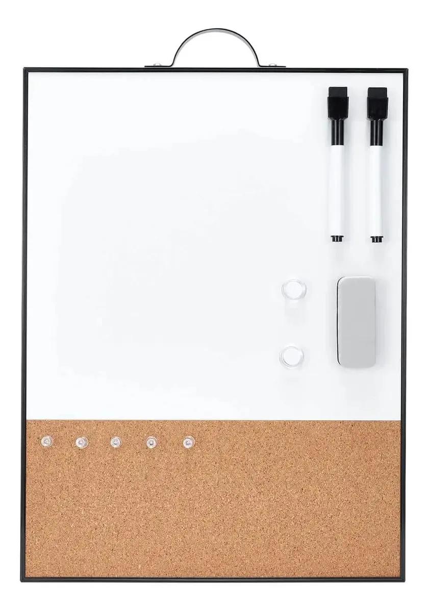 Combinação de quadro branco de cortiça pequeno para parede - Quadro branco de cortiça preto