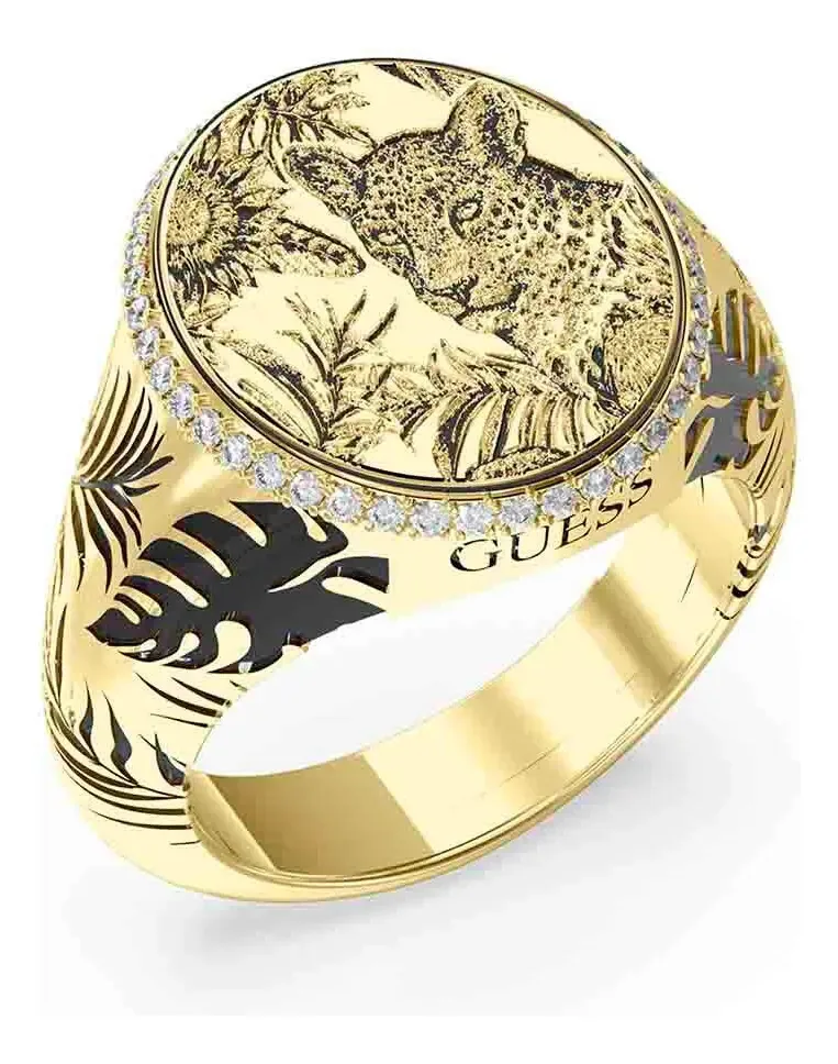 Anéis femininos Guess Reflections, cores: ouro, cor 3, tamanho 52
