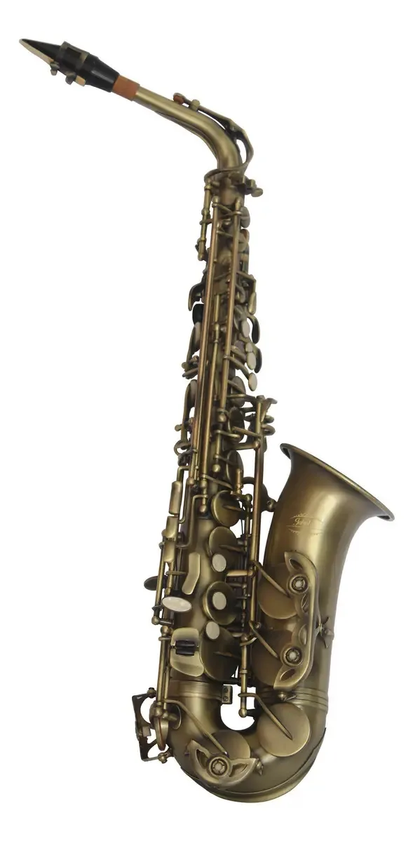 Saxofone Alto Jahnke Jsah001 Tudel Curvo - Cor Envelhecido Laqueado
