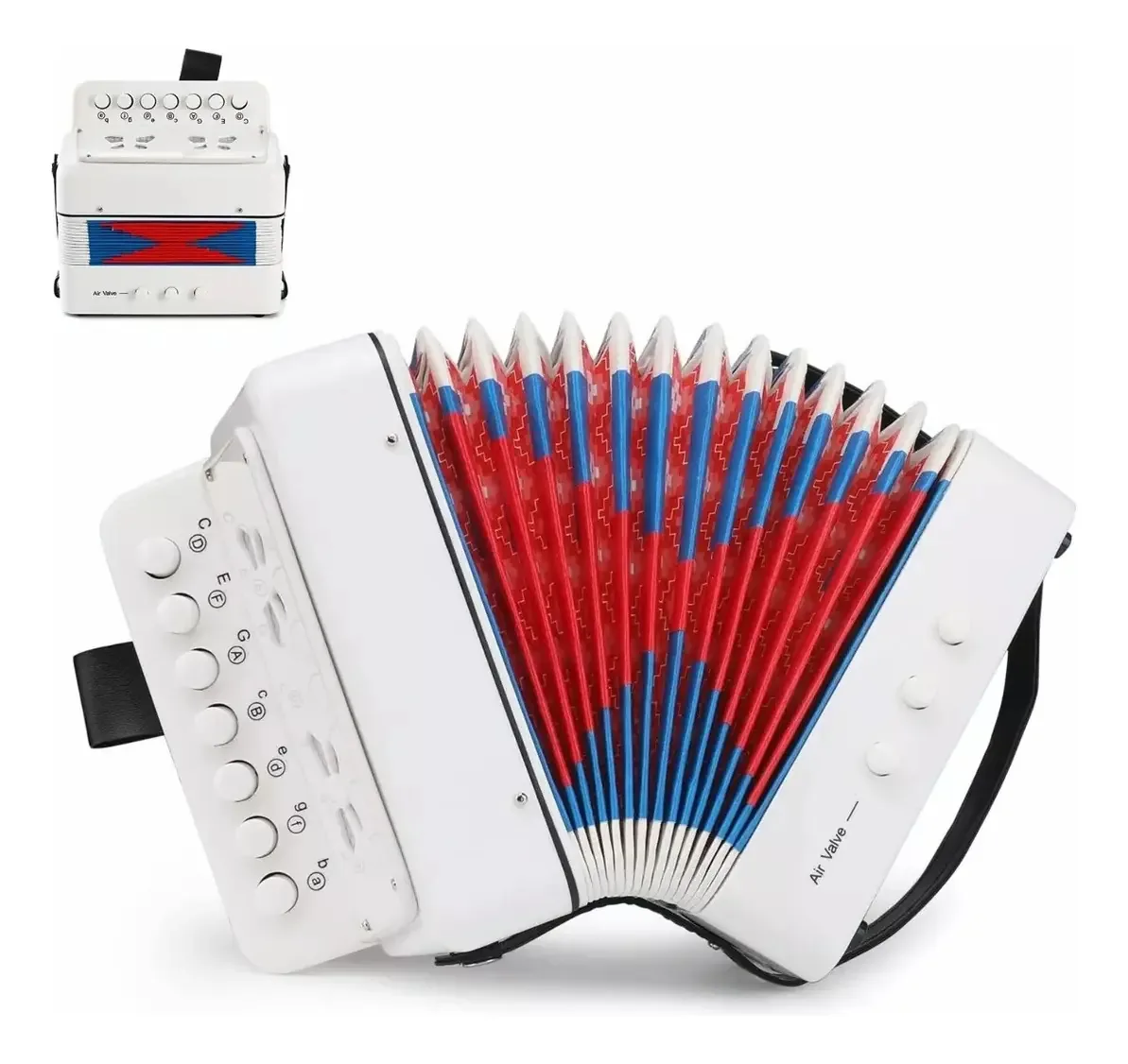 Mini acordeão musical educacional infantil Kids White