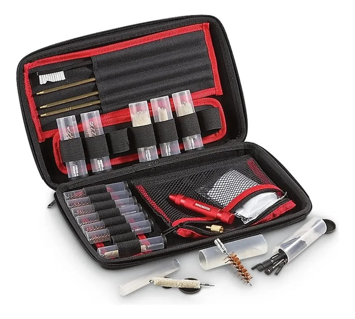 Kit de limpeza Winchester de 32 peças, Rifle Gun Rod e estojo