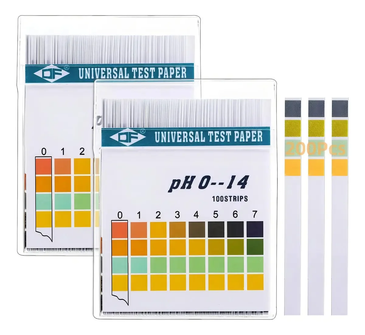 Tiras de papel universais Ph 0-14 200 unidades de papel de teste de tornassol, papel universal, teste de ácido para aquários, água potável, teste seu ácido e base na saliva, tiras de teste de pH
