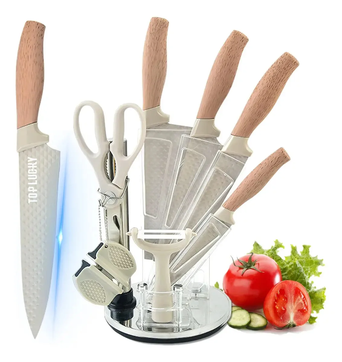 Conjunto de facas de cozinha, 8 peças de facas de chef