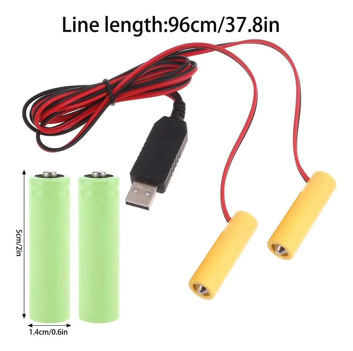 Raisbdsuiuy - Conversor de Energia USB, Eliminadores de Bateria, 3 Unidades, 1,5 V, LR6 AA para Controle Remoto, Luzes LED, Brinquedo USB 5 V para 4,5 V Cabo de Eliminação de Bateria AA