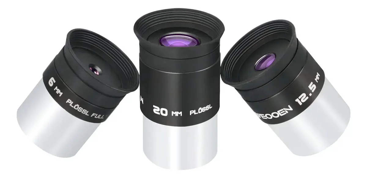 Kit de oculares para telescópio Weoken de 1,25 polegadas, três unidades