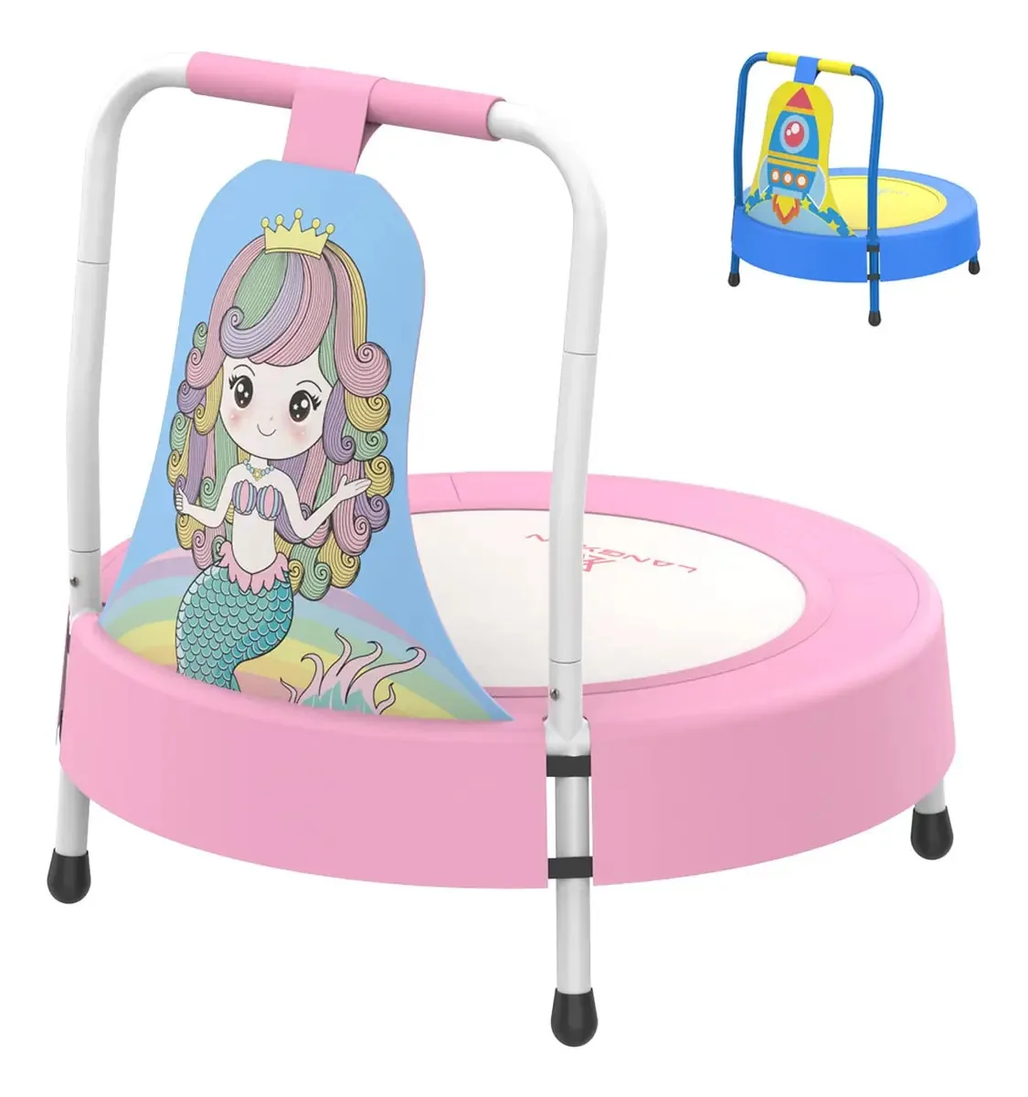Trampolim Langxun Mini Mermaid para crianças e meninas